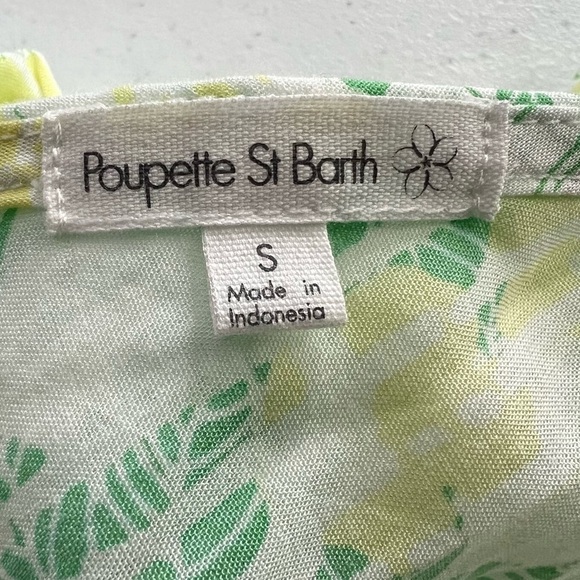 Poupette St Barth Della Floral Mini Dress Green Yellow Size S - Picture 11 of 14